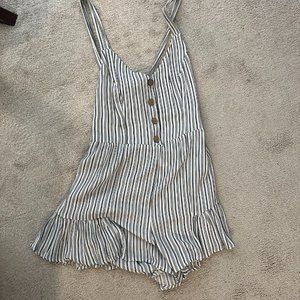 Revolve blue and white striped romper - size M
